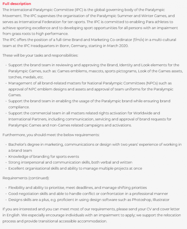Brand and Marketing Co-ordinator