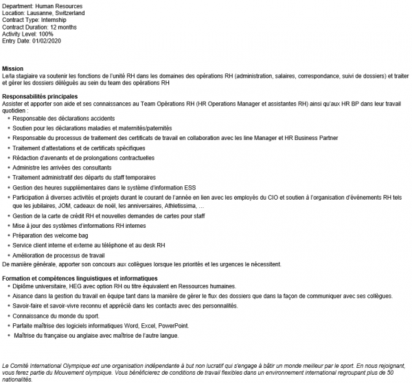 HR Operations Intern