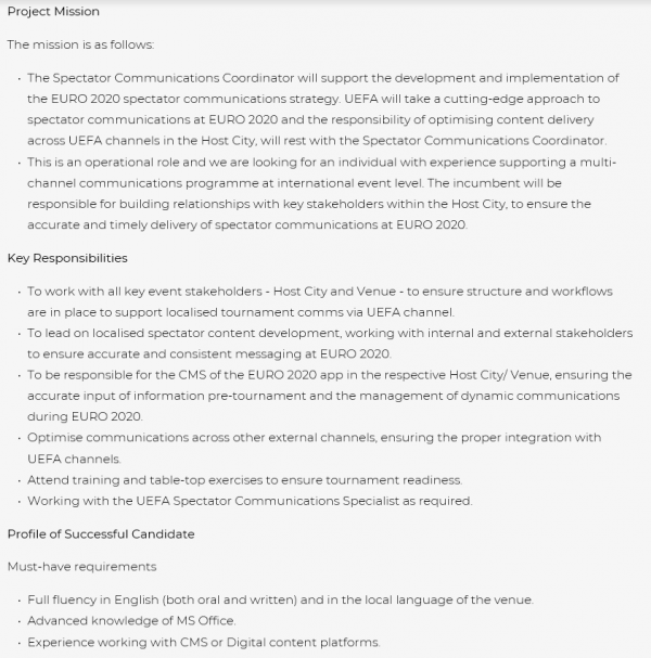 Spectator Communications Coordinator
