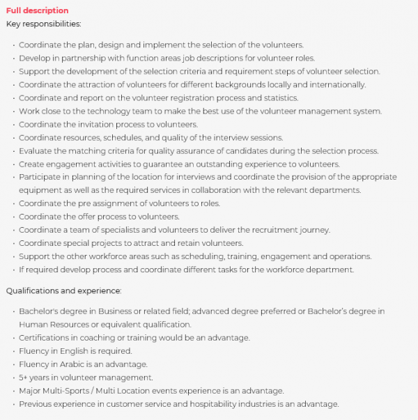 Volunteer Management Coordinator